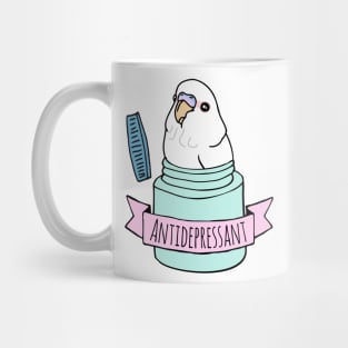 Antidepressant white budgie Mug